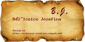 Bölcsics Jozefina névjegykártya